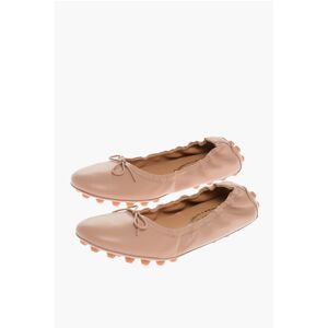 Tod's Leather 76K Ballet Flats With Grommets On Sole size 35,5 - Female