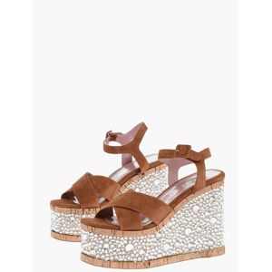 Haus Of Honey Leather Sandals with Rhinestones Embelished Wedge 13 cm size 38 - Female