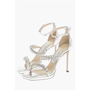 Jimmy Choo Metallic Leather BING Ankle-Strap Sandals Embellished with C size 35 - Female