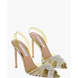 Aquazzura Pvc GATSBY Slingback Pumps with Rhinestone Embellishment and size 37,5 - Female