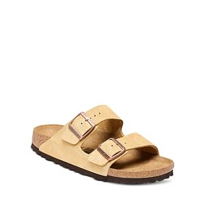 Birkenstock Women's Arizona Soft Footbed Slide Sandals  - Latte Cream Suede - Size: 8-8.5 US / 39 EU