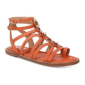 Sam Edelman Women's Tianna Embellished Strappy Gladiator Sandals  - Terra Orange - Size: 10