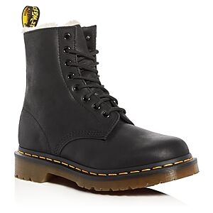 Dr. Martens Serena Faux Fur Combat Boots  - Black Wyoming - Size: 6 US / 4 UK