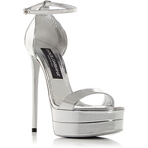 Dolce & Gabbana Women's Keira Platform High Heel Sandals  - Silver - Size: 10 US / 40 EU