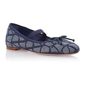 Valentino Garavani Women's Slip On Mary Jane Ballet Flats  - Melange Denim - Size: 11 US / 41 EU