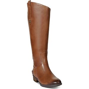 Sam Edelman Women's Wide Calf Penny Round Toe Leather Low-Heel Riding Boots  - Whiskey - Size: 5