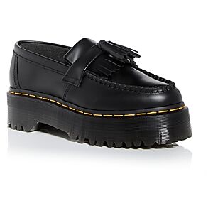 Dr. Martens Women's Adrian Quad Kiltie Platform Loafers  - Black - Size: 7 US / 5 UK