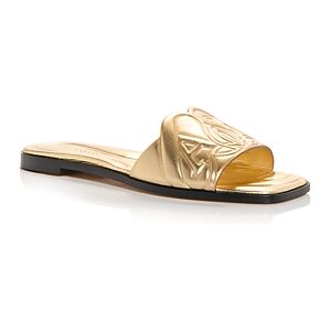 Alexander McQUEEN Women's Embossed Slide Sandals  - Gold - Size: 5 US / 35 EU