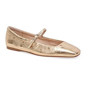 Dolce Vita Women's Reyes Slip On Mary Jane Ballet Flats  - Gold Distressed Leather - Size: 6