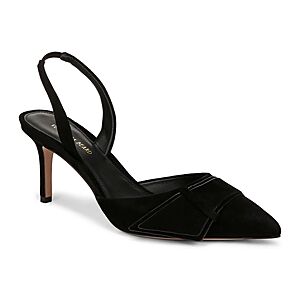 Veronica Beard Women's Lisbeth Pointed Toe Mid Heel Slingback Pumps  - Black - Size: 8