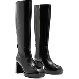 Allsaints Women's Pip High Heel Zip Boots  - Black Shine - Size: 6