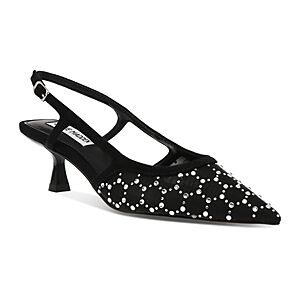 Steve Madden Women's Legaci Embellished Pointed Toe Slingback Pumps  - Black - Size: 10