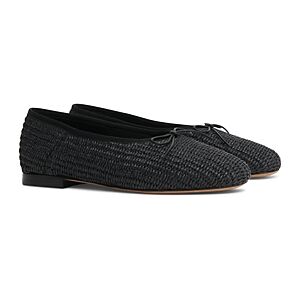 Mansur Gavriel Women's Dream Raffia Ballerina Flats  - Black - Size: 10.5 US / 40.5 EU