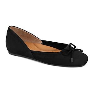 Gentle Souls by Kenneth Cole Women's Sailor Bow Ballet Flats  - Black Nubuck - Size: 9