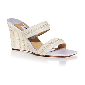 Jimmy Choo Women's Sacoria Embellished Wedge Mules  - White - Size: 8 US / 38 EU