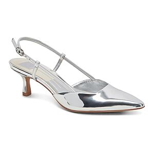 Dolce Vita Women's Odela Pointed Toe Slip On Slingback Pumps  - Silver Stella - Size: 8.5