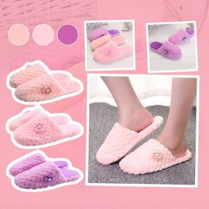 Leather world Fashion Solid Color Cotton Slippers Winter Home Indoor Couple Cotton Slippers