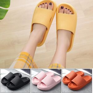 7Fashion Show Solid Color Outdoor Bathing Slippers Home Slippers Beach Shoes Thick Soled Non-slip Super Soft