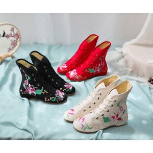 RC HOME 3 Colors Mandala Old Beijing Embroidered Cloth Boots Folk Style and Oxford's Foundation(Size 34-41)