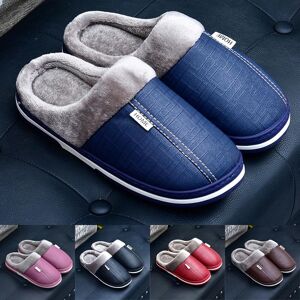 3FashionAccessory Men Slippers Indoor Leather Winter Waterproof Warm Home Fur Women Slipper Male Couple Platform Shoes Fluffy