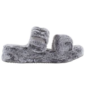 Skechers Cozy Wedge - Women's Slippers Sandals Faux Fur Gray 167238-GRY ORIGINAL