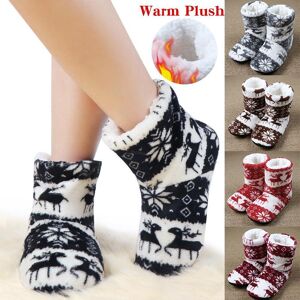 Z-shoes one Adult Christmas Deer Boots Coral Velvet Print Indoor Boots Men and Women Yoga Shoes