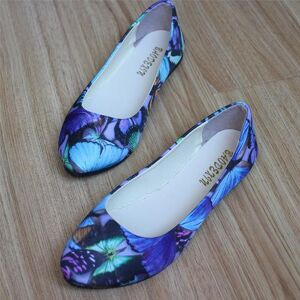 Ayseguney Footwear Women's Summer Flat Shoes Plus Size Butterfly Printing Shoes