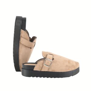 Temu Women's Retro Flatform Mules, Adjustable Buckle Design Closed Toe Slip On Shoes, Casual Outdoor Slide Sandals BLACK 7