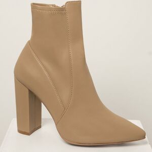 SHEIN Minimalistic Form Fitted Zip Up Chunky Booties Khaki US10,US11,US5,US5.5,US6,US6.5,US7,US7.5,US8,US8.5,US9 Women