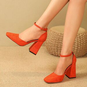 SHEIN Women's Pointed Toe High Heel Shoes With Hollow Out Design, Simple And Casual Style Suitable For Work And Party Orange EUR35,EUR36,EUR37,EUR38,EUR39,EUR40,EUR41,EUR42,EUR43 Women