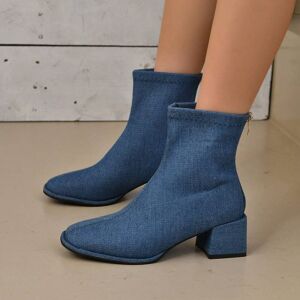 SHEIN Women's Western Cowboy Boots With High/thick Heels For Summer Blue CN35,CN36,CN37,CN38,CN39,CN40,CN41,CN42 Women