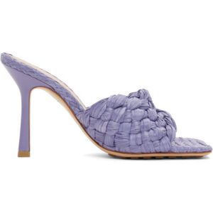 Bottega Veneta Purple Raffia Stretch Heeled Mules  - 5176 Lavender - Size: IT 35.5 - female