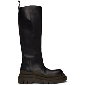 Bottega Veneta Black & Green Tire Tall Boots  - 1291 Black Cp Cp - Size: IT 37 - female