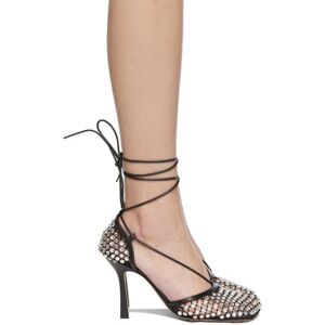 Bottega Veneta Black Crystal Stretch Heels  - 1013 Black Cr - Size: IT 35 - female