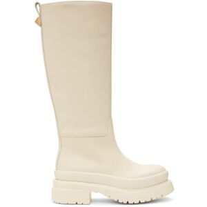 Valentino Garavani Off-White Roman Stud Boots  - I16 Light Ivory - Size: IT 36.5 - female