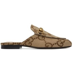 Gucci Beige Jumbo GG Princetown Loafers  - 2588 CAM.EBO/N.ACE/B - Size: IT 35.5 - female