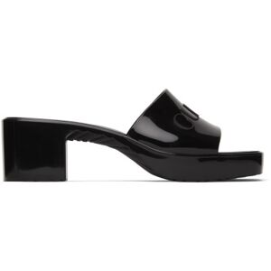 Gucci Black Rubber Slide Sandals  - 1000 NERO - Size: IT 35 - female