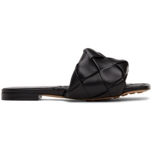 Bottega Veneta Black Intrecciato Lido Flat Sandals  - 1000 Black - Size: IT 37 - female