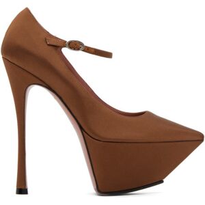 Amina Muaddi Brown Yigit Heels  - Chocolate - Size: IT 35 - female