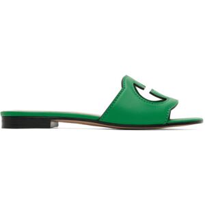 Gucci Green Interlocking G Cutout Sandals  - 3727 New Shamarock - Size: IT 36.5 - female