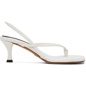 Proenza Schouler White Square Thong Heeled Sandals  - 17052-100-White - Size: IT 35 - female