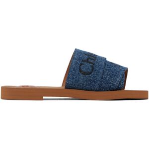 Chloé Blue Woody Mules  - 45D Denim - Size: IT 35 - female