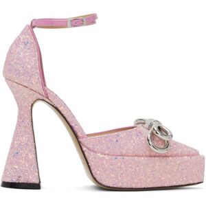 MACH & MACH Pink Double Bow Platform Heels  - Pink - Size: IT 36.5 - female