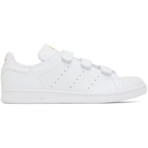 adidas Originals White & Gold Stan Smith Sneakers  - Ftwr White/Ftwr Whit - Size: US US 11.5 Women / US 10 Men - female