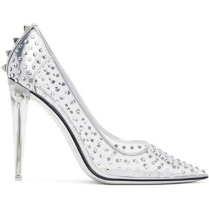 Valentino Garavani Silver Rockstud Heels  - Mtw Trasparente/Crys - Size: IT 35 - female