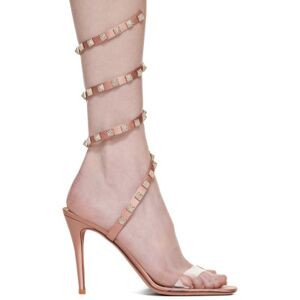 Valentino Garavani Pink Rockstud Heeled Sandals  - V6T Trasparente/Rose - Size: IT 36.5 - female