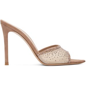 Gianvito Rossi Tan & Beige Rania Mules  - Praline+Nude - Size: IT 35 - female