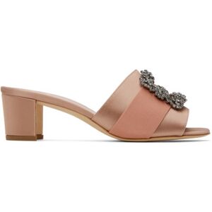 Manolo Blahnik Beige Martanew Mules  - 2613 Medium Nude - Size: IT 39 - female