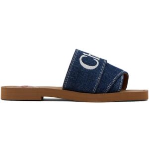 Chloé Blue Woody Sandals  - 45D Denim - Size: IT 36 - female