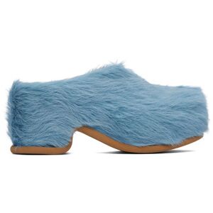 Dries Van Noten Blue Faux-Fur Clogs  - 505 SKY - Size: IT 36.5 - female